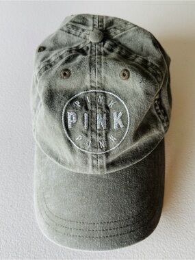 PINK VS Logo Olive Green Baseball Cap